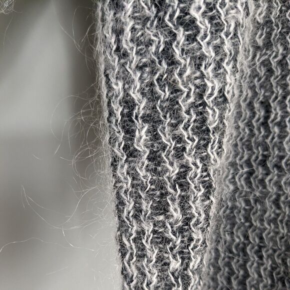 Pullover Sweater Mohair Chunky Minimalist Contemporary Neutral Capsule Gray L - Picture 4 of 8